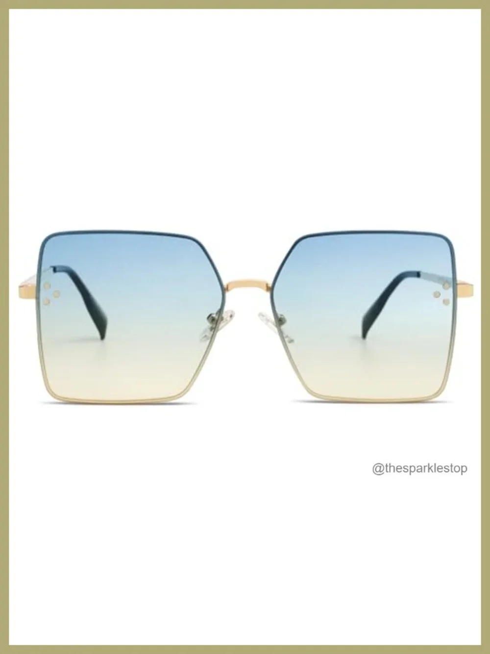 Large Square Sunglasses Women Metal Frame UV Protection Driving Sports